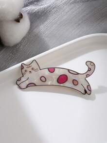 4件套可爱动物鱼骨和小猫休闲发夹和配饰，适合女孩 - 彩色 - 查看 4