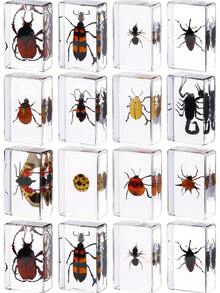 1pc(7.3cm/2.8in) Transparent Resin Insect Paperweight Sculpture - Desk Organizer For Book Lovers & Entomology Fans - Zen Office Paperweight For Anxiety Relief - Unique Birthday Gift For Nature Collectors - Entomology Learning Kit(Hand Made) - Multicolor - View 2