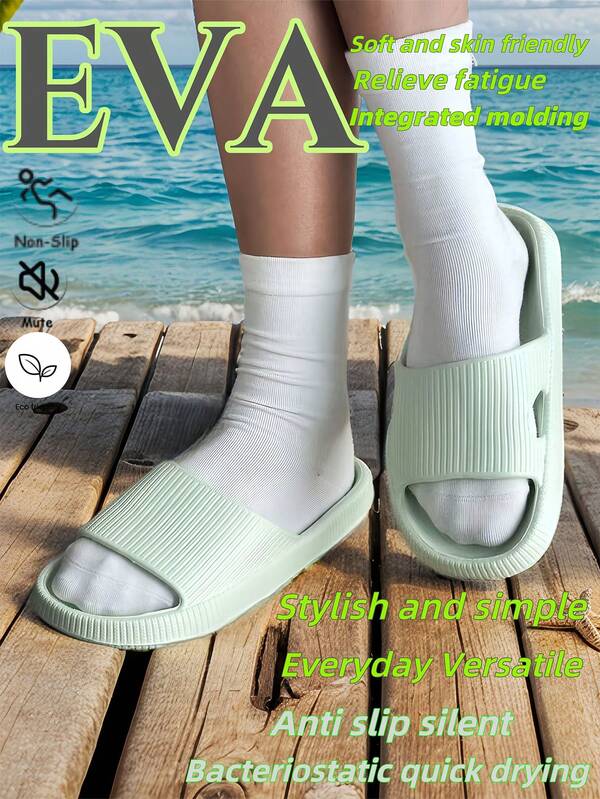 Nouvelles pantoufles de mode saisonnières pour femmes, décontractées, asymétriques, à trous respirants, de couleur unie, en matériau EVA, douces, confortables, légères, antidérapantes pour la salle de bain, silencieuses, sans odeur, séchage rapide, antibactériennes, convenant aux courses en extérieur et aux chaussures de gym, disponibles dans des styles hommes et femmes