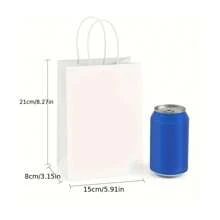 20/50 件定制开学白纸礼品袋，带手柄，个性化图片和文字，坚固耐用的包装袋，适合开学季、节假日、生日礼物 - 彩色 - 查看 5