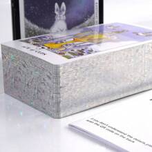 Cartas del Tarot Lunalapin en caja de lata con bordes dorados, baraja de tarot para adivinación y juegos de mesa