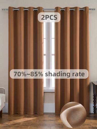 2pcs Blackout Curtains - Indoor Curtain Panels With Grommets, Thermal/Blackout/Privacy, Suitable For Bedroom, Living Room, And Outdoor Doorways