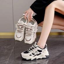 Women Wedge Sneakers - 卡其色網面 - 查看 5
