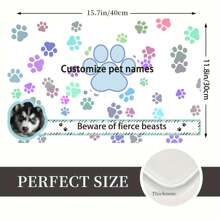 1 pièce Tapis d'alimentation pour animaux de compagnie personnalisé - Impression de photo et de nom, doux, anti-dérapant en boue de diatomées, absorbant l'eau, séchage rapide, imperméable et facile à nettoyer - Cadeau exclusif pour les amateurs de chiens et de chats, fournitures pour animaux de compagnie