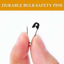 100PCS Safety Pins, Small Safety Pins, 0.8 X 0.2 Inch Safety Pins Bulk, Black Safety Pin Pins, Rust Resistant Safety Pins For Clothes, Sewing, Crafts, Paper - 黑色 - 查看 4