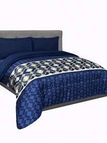 Home Elephant Edredón Set Matrimonial y King Size Microfibra Extra Suave con Sábanas Incluidas Varios Modelos - Azul Marino - Ver 2