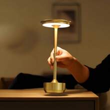 1 Piece, Modern Wireless LED Desk Lamp, Bar Decoration Atmosphere Light, With Touch Control, Stepless Dimming And 3 Color Temperatures - Rechargeable 1200mAh USB Power Supply, Eye Protection Design, Polished Metal Surface, Suitable For Living Room, Bedroom, Outdoor Use, Rechargeable Desk Lamp (Gold, Black, Silver), Emergency Lighting For Power Outages