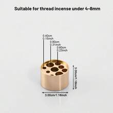 1 pièce Support à encens en laiton massif doré en forme de goutte d'eau grande/moyenne, vase à fleurs en cuivre pur de petite taille, brûle-encens rond perforé en forme de gourde, accessoires - Doré - Voir 22