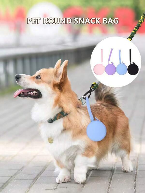 1 Draagbare snackzak voor het trainen van huisdieren, tas voor het trainen van huisdieren in de buitenlucht, tas voor hondenvoer, tas voor beloningssnacks voor honden, snackzak in macaronkleur, tas voor snacks met rits, handige tas voor kattenvoer, handige tas voor snacks in de buitenlucht.