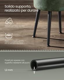 Sgabello, Pouf Contenitore, Rivestimento in PU con Cuciture, Moderno di Metà Secolo, Poggiapiedi Rotondo con Gambe in Acciaio, Portata di 150 kg, Verde Foresta - Verde - Visualizzare 3