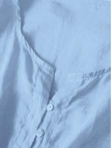 复古刺绣 A 字连衣裙，波西米亚风圆领 3/4 袖刺绣休闲中长连衣裙，优雅刺绣女式 A 字连衣裙，假日女式复古风格简约日常夏季连衣裙，波西米亚度假刺绣装饰 - 淺藍色 - 查看 5