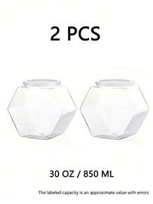 2pcs Hexagonal Candy Jar With Lid ,30/70 Oz ,For Wedding Favors, Graduation Season, Christmas, Valentine's Day, Easter, And Thanksgiving - Ideal Summer Snack, Cookie, And Gift Storage Containers - Multicolor - View 10