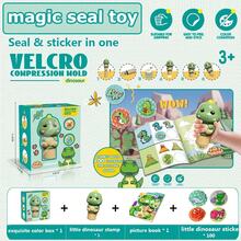 1 Set de Juguetes de Pegatinas de Recompensa DIY para Niños, Sellos de Recompensa para Niños, Pato/Conejo/Dinosaurio/Unicornio (Incluye 100 Pegatinas Aleatorias + Libro de Cuentos), Formas de Pegatinas de Animales de Dibujos Animados, Puede Mejorar el Conocimiento Matemático de los Niños, Alentar y Recompensar a los Niños, Juguetes de Sellos Mágicos de Alivio de Estrés Creativo para Jardín de Infantes, Regalo de Cumpleaños/Navidad/Acción de Gracias (Algunos Accesorios en Colores Aleatorios)