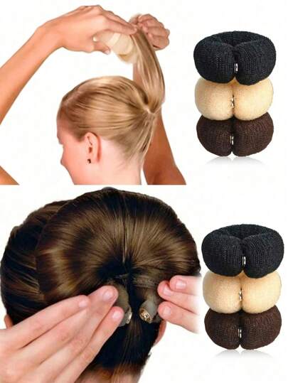 1/2/3/4 Stücke Donut Haar-Bun Maschine, 17cm DIY Haar Schaum Donut Haar-Bun Maschine, Haarstyling Zubehör, geeignet für Mädchen, Schülerinnen, Berufstätige, Kinder Schulanfang, Hochzeitsfrisuren, Perücken Dreadlocks Zubehör