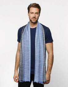 Color Block Summer Scarf For Men Long Neck Wraps Shawl Urbanstyle Scarf Gift For Men - Graybluekhaki - View 10