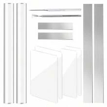 聚合物粘土切割工具亚克力滚针用于雕刻工艺塑形刀陶瓷切割器切片器套件透明矩形板材压板线材纹理套装针头细节造型用品 - 柔和淡色 - 查看 12