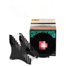 亚克力透明黑色CD/LP展示架，可容纳12张光盘，适用于CD/LP存储 - 彩色 - 查看 6