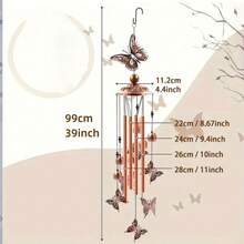 1 paquete de carillón de viento con mariposa de metal, carillones de viento para exteriores, decoración de jardín y patio, regalo conmemorativo, decoración de puerta frontal y sendero del patio, decoración de fiesta de verano, decoración de patio trasero - Multicolor - Ver 3