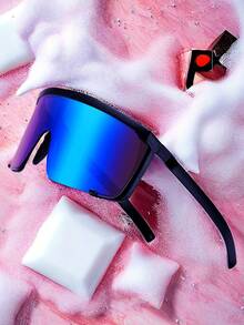 POLASUP 1 set de gafas reflectantes plateadas de ciencia ficción extragrandes para parabrisas de moto, gafas de moda para hombre y mujer, estilo steampunk punk, estampado de leopardo Y2K, sin montura, tintadas, gafas de moda clásicas vintage, estilo retro, lujosas, montura grande, montura media cuadrada ovalada de metal, ideales para conducir, pescar, acampar, andar en bicicleta, senderismo y correr. Gafas decorativas. - Multicolor - Ver 10