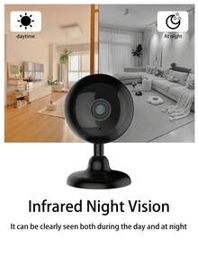 Anyazhineng 1 台室内安全摄像头 - 全高清 1080P，红外夜视，双向音频 - 运动检测，APP 警报，多用户共享 - 适用于墙壁/天花板/桌面安装 - 家庭、婴儿和宠物监控 - 黑色 - 查看 5