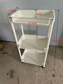 3/4/5 Tier Rolling Storage Cart, Compact & Practical, Space-Saving, 5-Tier Shelving Unit, Modular Detachable Storage Rack, Plastic Rolling Storage Cart, Multi-Purpose For Kitchen & Office, Floor-Standing Wheeled Stand, Easy To Move, Suitable For Kitchen, Garage Or Studio Organization, Rolling Storage Cart - Multicolor - View 10