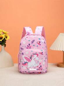 Individueller Schulanfang Einhorn Dinosaurier Mini Rucksack, personalisierter Name oder Feiertagsgruß Muster. Gestalte deinen eigenen Rucksack. Modisch lässig, vielseitig süßer Cartoon Einhorn Dinosaurier Bagger Baustellenfahrzeug Muster Rucksack. Leichter Münzbeutel, perfekt für Teenager für den täglichen Gebrauch, Ausflüge, Reisen und Einkaufen. Druckmusterposition zufällig - Text 2 - Übersicht 23