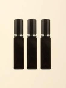 3pcs/6pcs/12pcs/18pcs 10ml Square Glass Refillable Makeup Toner Perfume Small Sample Transparent Fine Mist Spray Bottle, Black/Amber, With Funnel Atomizer, Rose Gold/Purple/Pink