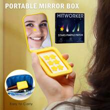 60片装 HITWORKER 星形水胶体贴片 - 温和无刺激，无酒精无香精，适合日夜痘痘贴，适合所有浅肤色，配有便携式镜片盒，面部痘痘贴