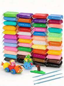 36/24/12 Colors Air Dry Modeling Clay Set, Non-Stick DIY Sculpting Magic Clay With Tools, Ultra-Light Creative Art & Craft Colored Clay Toy Gift, Suitable For Birthday, Halloween, Christmas And Mother's Day