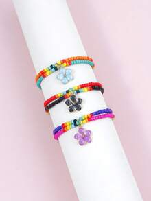 6 件套彩色串珠樱花手链套装，适合日常佩戴和夏季度假