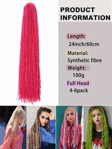 长款波浪卷曲微型ZIZI盒式辫子，扭曲高端合成钩编波浪微型非洲小3S盒式辫子，适合女性和女孩 - 彩色 - 查看 5