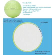 Glow-In-The-Dark Golf Balls, Luminous Golf Balls For Night Practice, No Internal LED Light, Charged By UV Flashlight, Stays Bright For 20-30 Minutes, Golf Balls - Multicolor - View 5