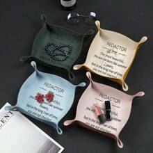 Tabletop Storage Tray Key Leather Storage Tray Home Decor Lipstick Jewelry Key Wallet Coin Folding Storage Tray Jewelry Box