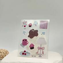 1 韩国猫咪时钟滴管贴纸可爱3D果冻电脑iPad手机外壳DIY材料贴纸 - 彩色 - 查看 7