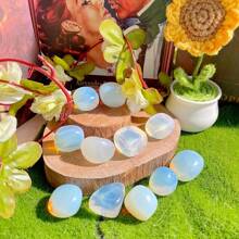 400G Opal Tumbled Polished White Crystals Bulk Crystal For Tumbling Cabbing Balancing Home Decoration Fish Tank Aquarium Vase Filler Gemstones Valentine's Day Festival Birthday Gift For Girl Woman 200G