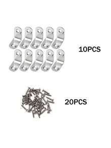 10 件不锈钢直角支架，90 度 L 型连接器，25/30/40/50 厘米家具连接五金件带螺丝 - 彩色 - 查看 13