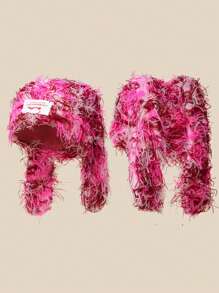 1pc Acrylic Bunny Ear Knit Beanie, Unisex Outdoor Street Style Warm Cap, Party Attire