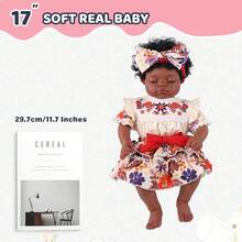 Black Reborn Baby Dolls, 17 Inch Realistic Black Boy Newborn Lifelike Real Life Baby Dolls Soft Vinyl & Cloth Body With Feeding Kit Gift Box For Kids Ages 3+ Bebe Reborn Realistic Babies,Baby Alive,Reborn Baby ,Kids Toy,Realistic,Lifelike Baby Dolls,Toys ,Doll Toys - Multicolor - View 7