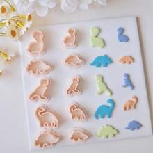 5 件/套恐龙形状聚合物粘土切割器，用于耳环和珠宝制作，霸王龙图案粘土切割模具，用于手工吊坠和项链，雷龙粘土工艺工具 - Animal - 查看 3