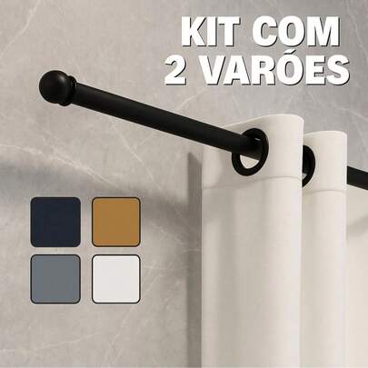 Kit 2 Varões de Madeira 2,00m x 19mm - Varão Premium para Janela Cortina e Decoração de Casa