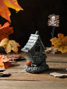 1pc Halloween Decor Black Cat Witch Ghost House Home Desktop Decoration, Resin Figurines, Suitable For Indoor Home Holiday Atmosphere, Outdoor Park Party Decorations Home Decor Room Decor - Multicolor - View 4