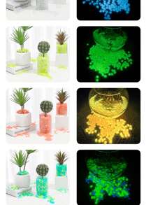 500 PIEZAS - Piedras pequeñas fosforescentes, accesorios de jardín luminosos, decoración para paisajismo en microentornos, pecera, exteriores, patios, césped y senderos. Piedras decorativas fosforescentes para macetas, plantas y decoración de acuarios (aproximadamente 1 cm)