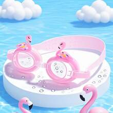 1pc Transparent Cartoon Design Swimming Goggles, Beach Essentials, Beach Accessories, Pool Float