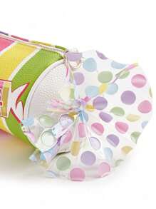 Bolsa Novidade Fofa Colorida em Formato de Doce Listrado, Bolsa Transversal Para Meninas, Clutch de Festa, Bolsa de Ombro de Couro PU de Moda