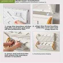 1 件最新款壁挂式鞋架 - 窄型多层收纳架，适合家庭使用，智能节省空间设计，无需钻孔，承重 4 公斤，非常适合在客厅和入口处存放鞋子 | 现代鞋架 | 塑料结构，鞋子收纳收纳架 - 彩色 - 查看 6