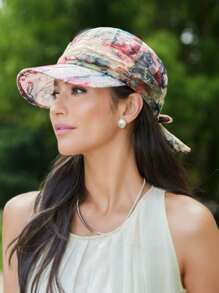 1 Pieza Gorra De Periódico Vintage Con Diseño De Flores, Clásica Gorra De Sol Plegable Y Ligera Para Mujeres, Regalo De Boina Al Aire Libre