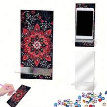 1 件女士亚克力钻石画套装 - 5D 水晶数字画、茉莉花、向日葵、曼陀罗、玫瑰主题设计、多功能手机支架和镜架、创意 DIY 工艺礼品套装 - 彩色 - 查看 16