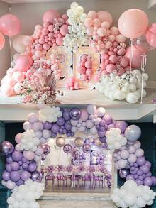 3m X 2.2m Metal Frame, Multi-Functional Balloon Arch Kit, Adjustable Pillar Tower, Round Wedding Arch, Proposal Balloon Arch Set, Balloon Accessories, Perfect For Weddings, Bridal Showers, Baby Showers, Birthdays, Engagements, Parties, Valentine's Day, Easter Decorations - Clear - View 2