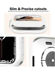 1 Peça Capa de Relógio de Silicone Macia Branca para Homens e Mulheres, Estilo Casual da Moda, Vazada Anti-Queda, para Caso 38/40/41/42/44/45/46/49mm, para Series Ultra/SE/10/9/8/7/6/5/4/3/2/1, Acessórios de Capa de Relógio Inteligente