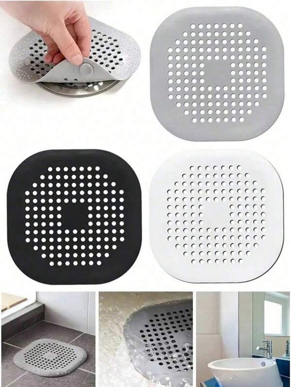 Silicone Floor Drain Patch Bathroom Sewer Hair Filter Anti-Blocking And Anti-Slip Bathroom With Suction Cup Floor Drain Pad Filter Bathroom Drain Plug Kitchen Wash Basin Filter Anti-Blocking Household Odorproof Cover